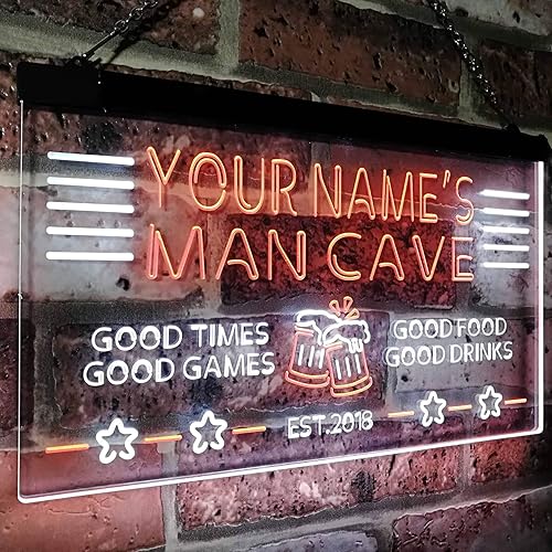 Vista 70 de ADVPRO Letrero de neón LED multicolor personalizado con texto en inglés "Man Cave Home Bar Est. Year", 32 x 24 pulgadas st4s86-x0012a-tm-c Varios