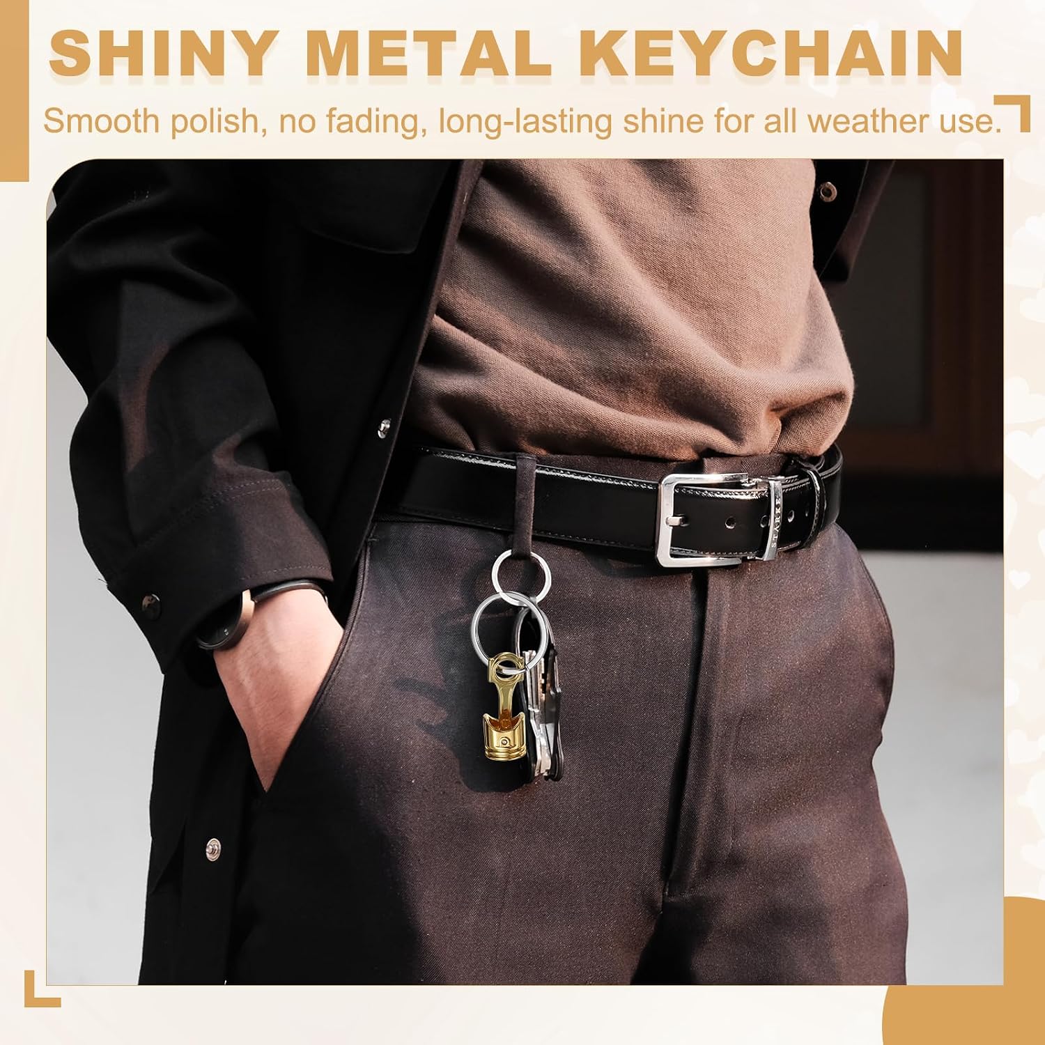HARFINGTON Wide Piston Keychain Car Piston Auto Parts Key Chains Keyring image 5
