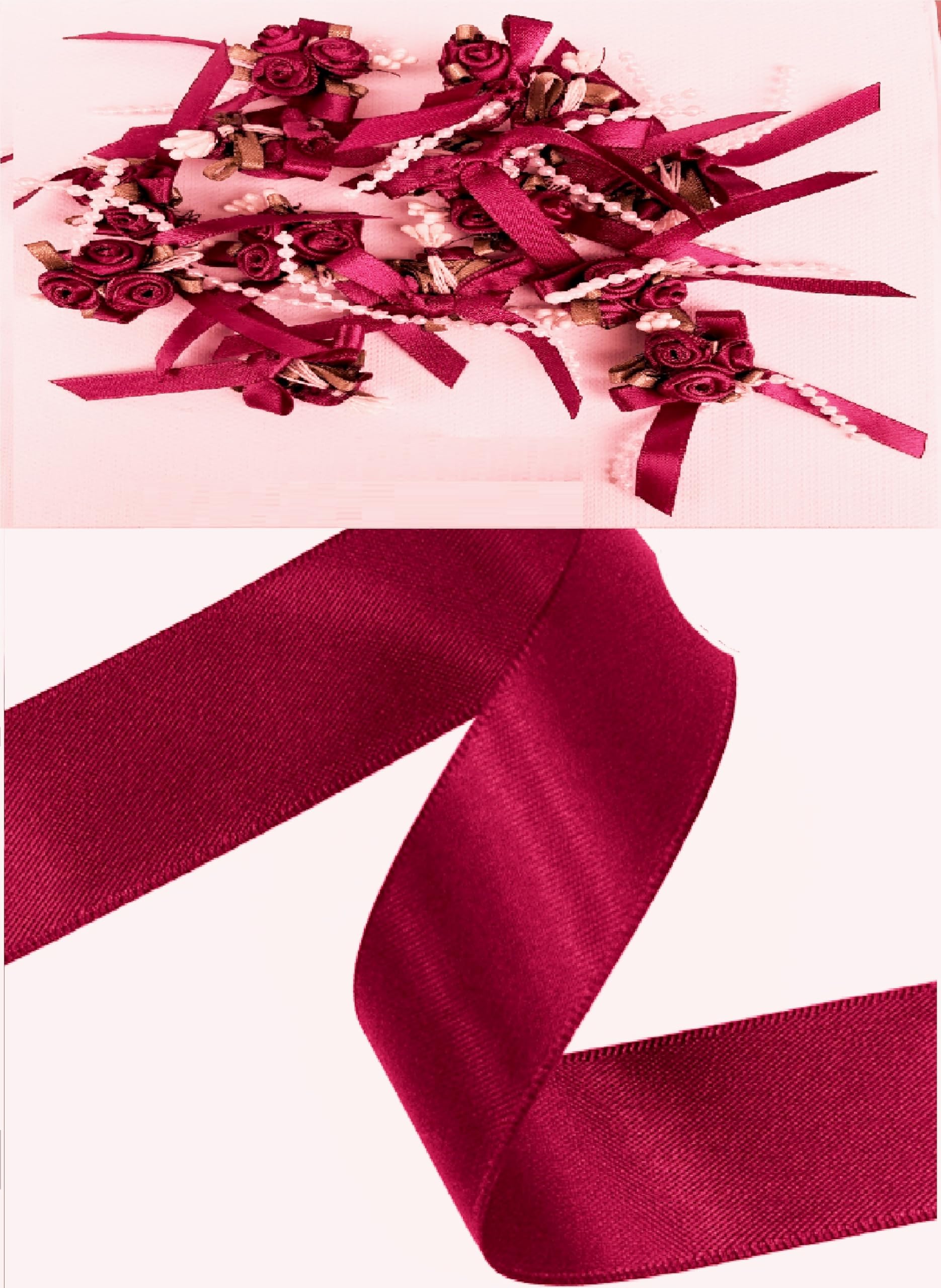 Double Sided Satin Ribbon 25mm x 10 Meters (Off White) for Gifts Wrap Sew Party, Decorations Events Dress Wedding Christmas Crafts, Bows Car, Balloons Hairs, DIY, Bouquets, Cake More — view 320