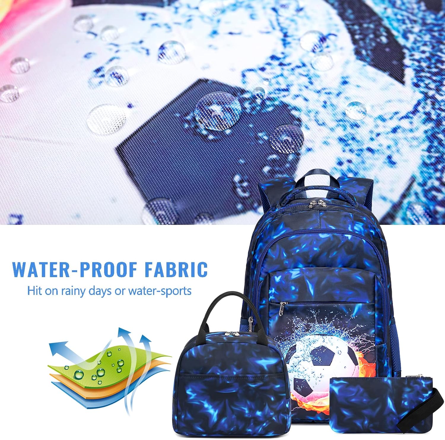 LEDAOU Backpack for Kids Boys Girls School Bags Teen Bookbags Set School Backpack with Lunch Box and Pencil Case - Image 8