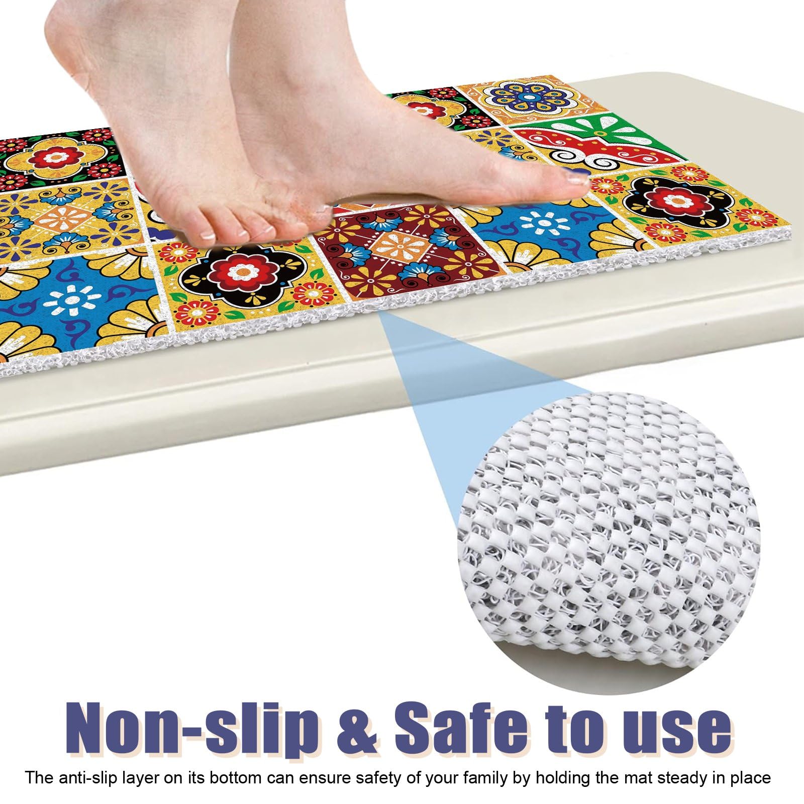 Alfombrillas de ducha antideslizantes para personas mayores, 60 x 90 cm, alfombrilla de baño antideslizante para ducha interior, alfombrillas de bañera para baño, almohadillas de baño de lufa de PVC