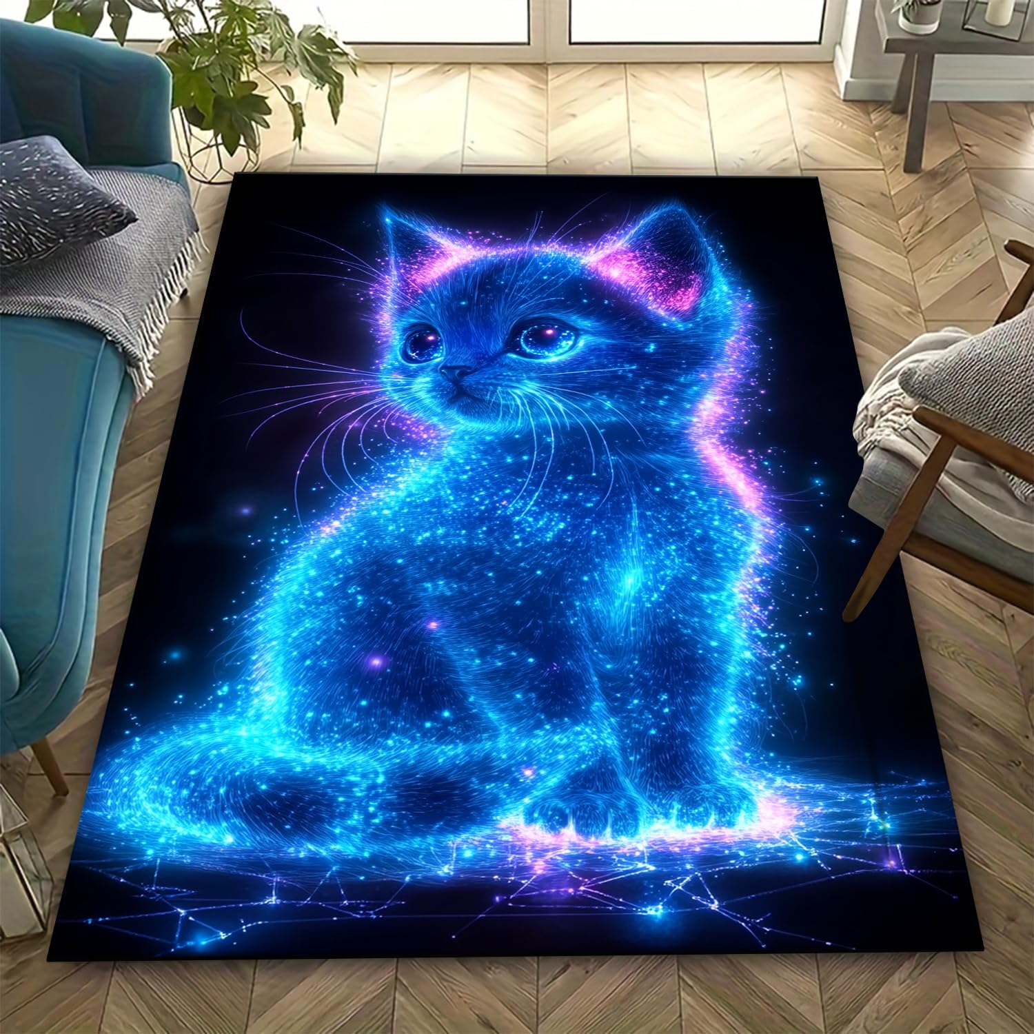 Tapis chat 3D doux pour chambre d'enfants et espace de jeu chaleureux