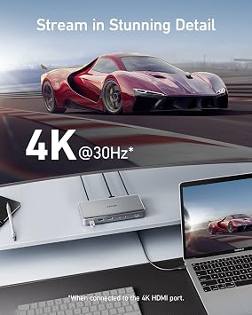 Anker Docking Station (DL6350), 10-Port Triple Display with Displaylink, Docking Station with Dual HDMI and DisplayPort for Windows Laptops, MacBook Air/Pro and More