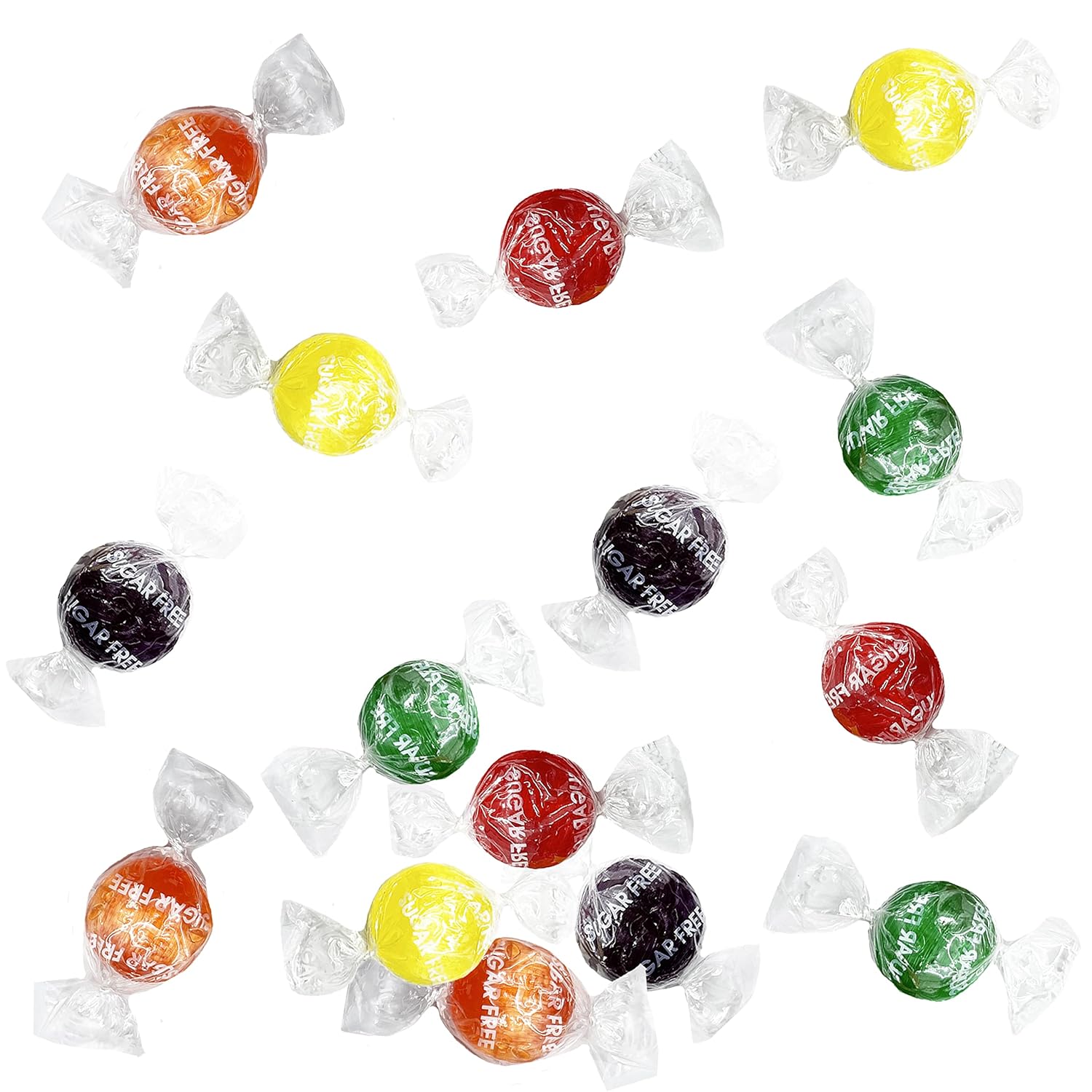 Fruidles Sugar-Free Assorted Fruit Flavored Buttons Hard Candy Assortment, Family Size Party Bag, Resealable Bag, Kosher Certified Parve (1 Pound)