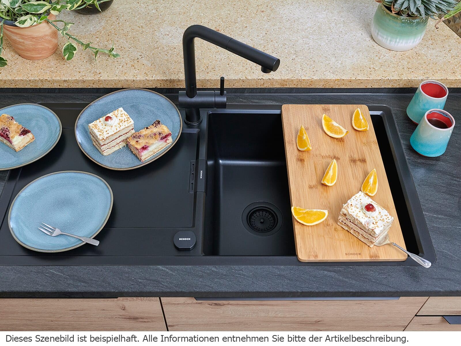 SCHOCK Rubinetto da cucina Epos cromato – Rubinetto ad alta pressione con doccetta estraibile