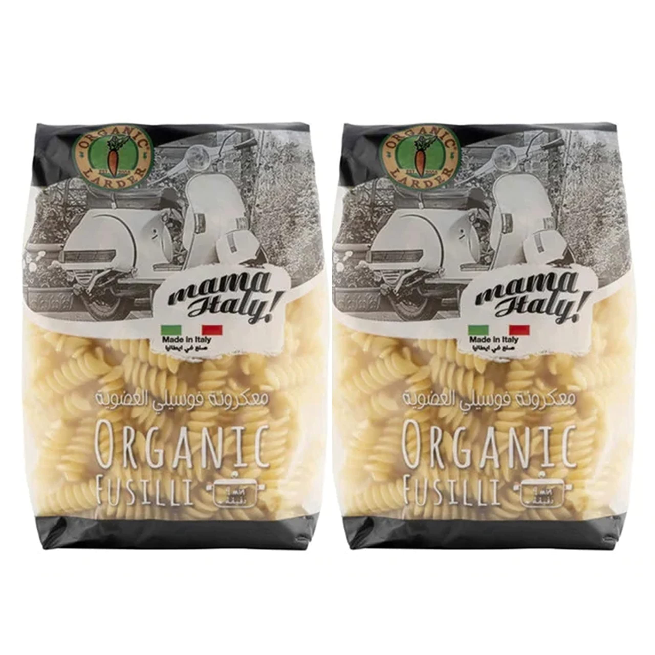 Organic Larder Fusilli 500g, Vegan - Pack of 2