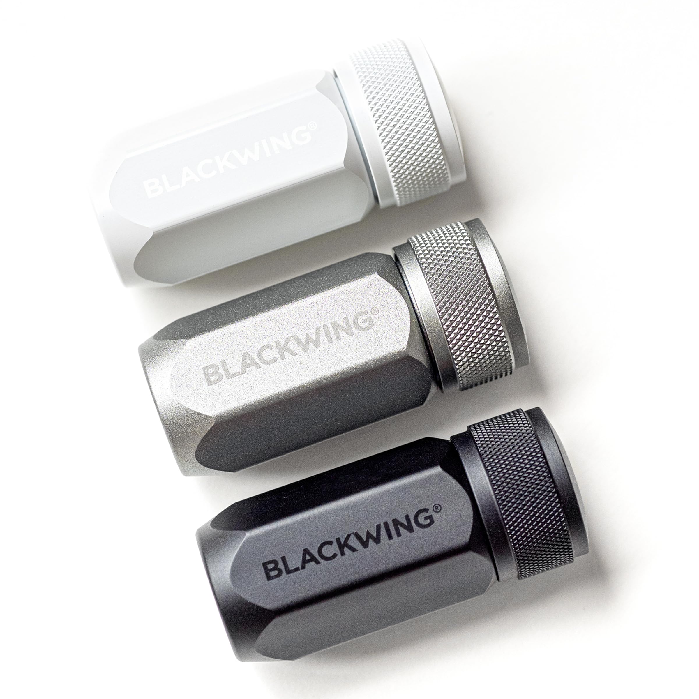 Blackwing Affilatrice a punta lunga in un solo passo, lama in acciaio tedesco, punta curva affilata, alluminio lavorato, grigio