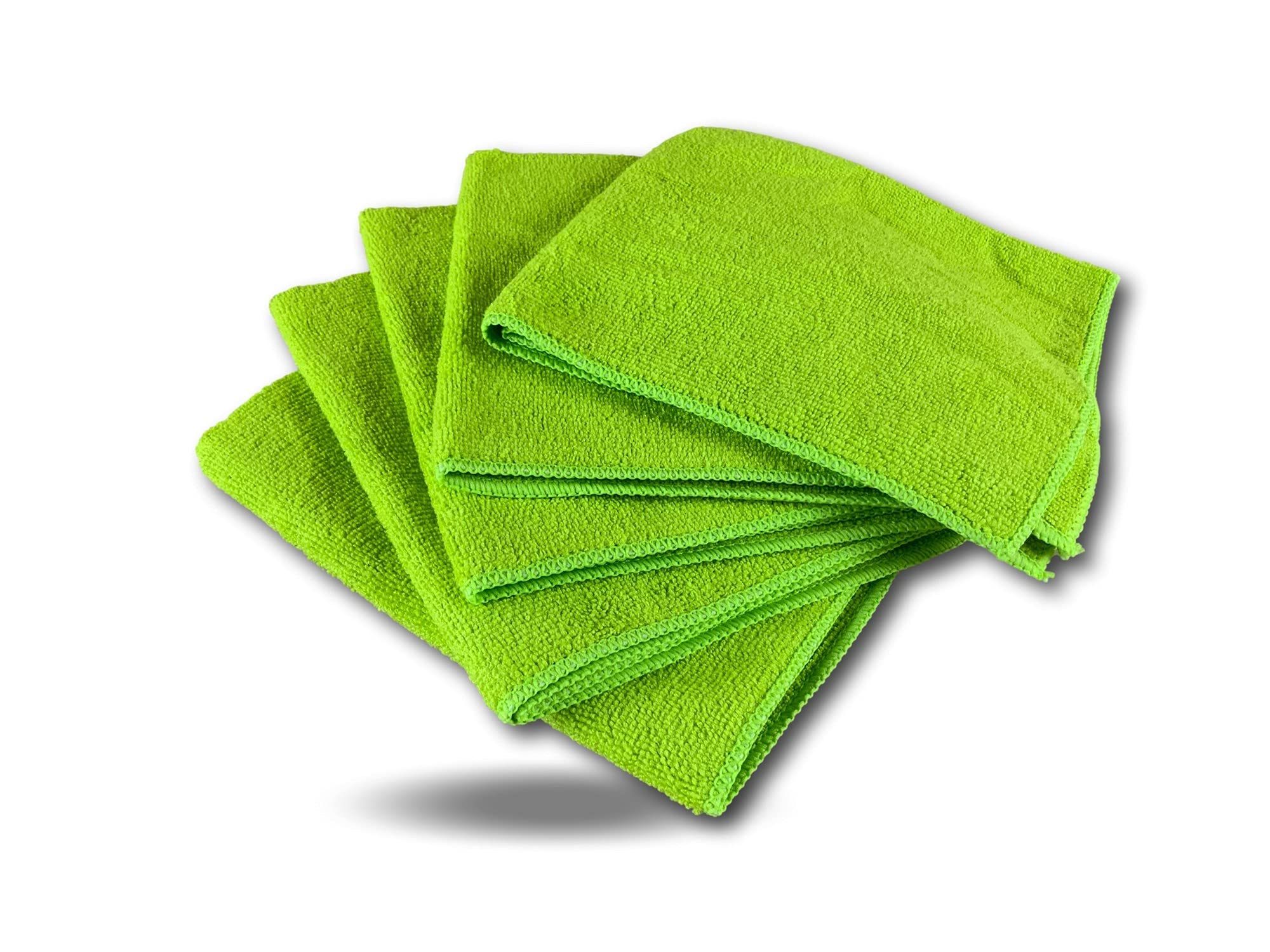 KIBROS Pack 5 Chiffons Microfibre 40×40 cm lavant dégraissant Vert