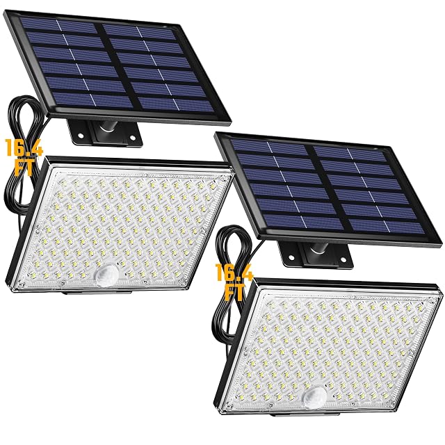 SUPERDANNY Solar Outside Lights with 113 Bright LEDs 7000K Motion Sensor Outdoor Flood Lights Dusk to Dawn with