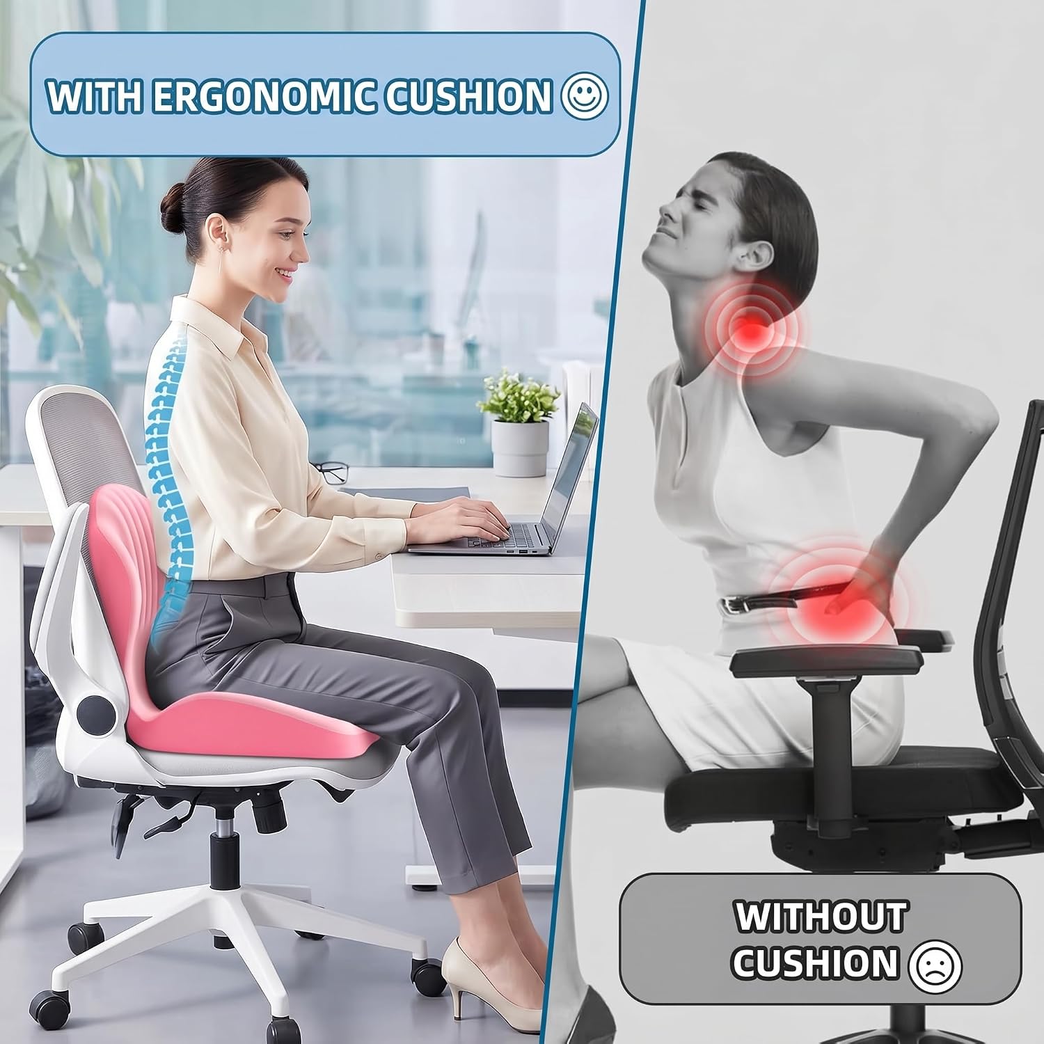 Ergonomic Lumbar & Seat Support Cushion