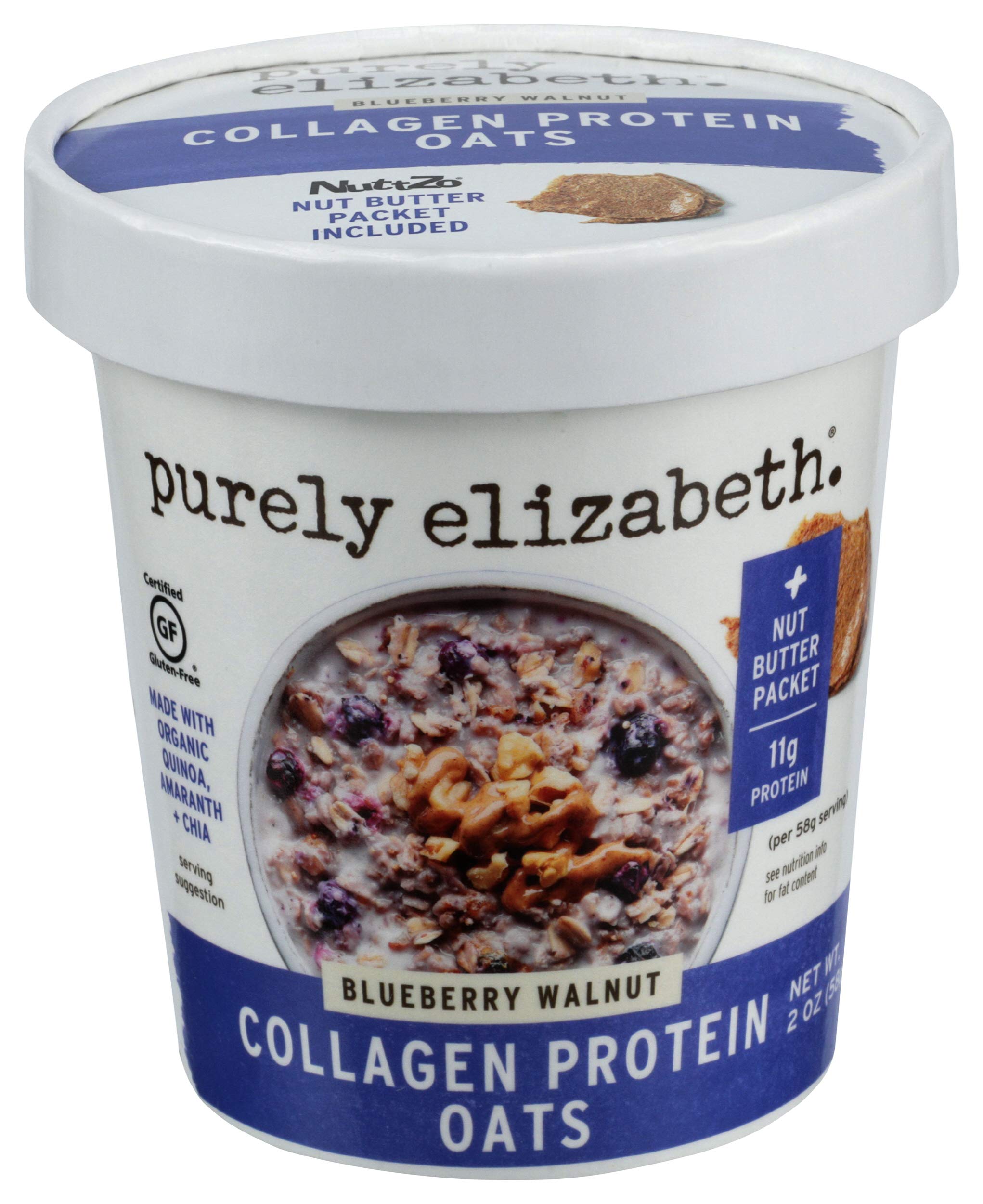 Purely Elizabeth, Oats Blueberry Walnut Collagen Protein, 2 Ounce