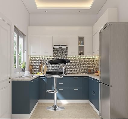 CHILLI BILLI Stainless Steel Kitchen Bar Stool with Back Support