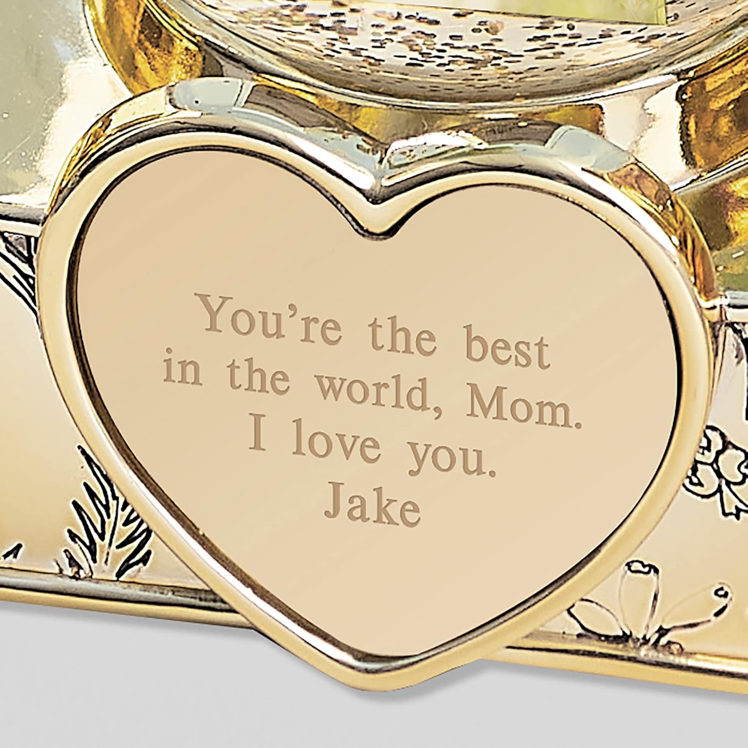 THINGS REMEMBERED Engraved Gold Letter Mom Musical Snow Globe, Plays Fruhlingslied Music, Add Photo Beautiful and Unique Gift (Free Customization)