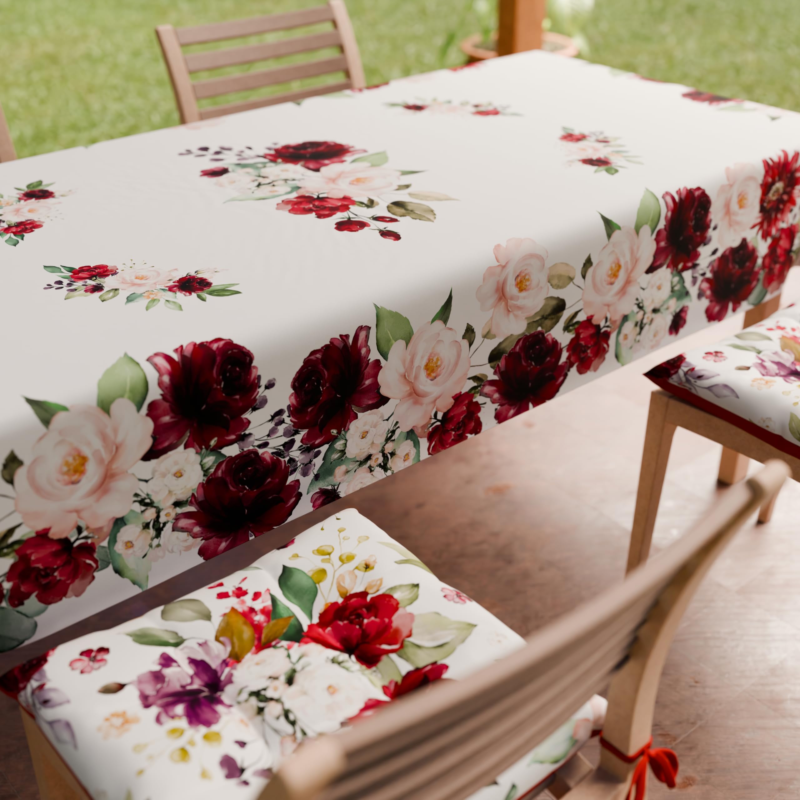 Tovaglia Antimacchia Rettangolare PETTI - Stampa Floreale 140x240 Cm, Made In Italy