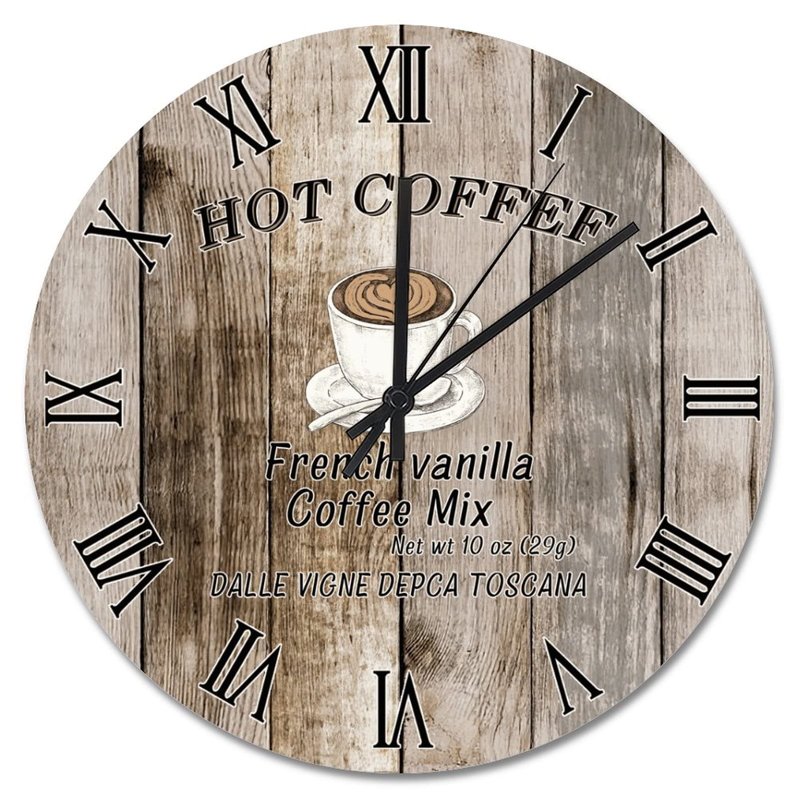 Horloge murale en grain de bois rustique au design vintage raffiné