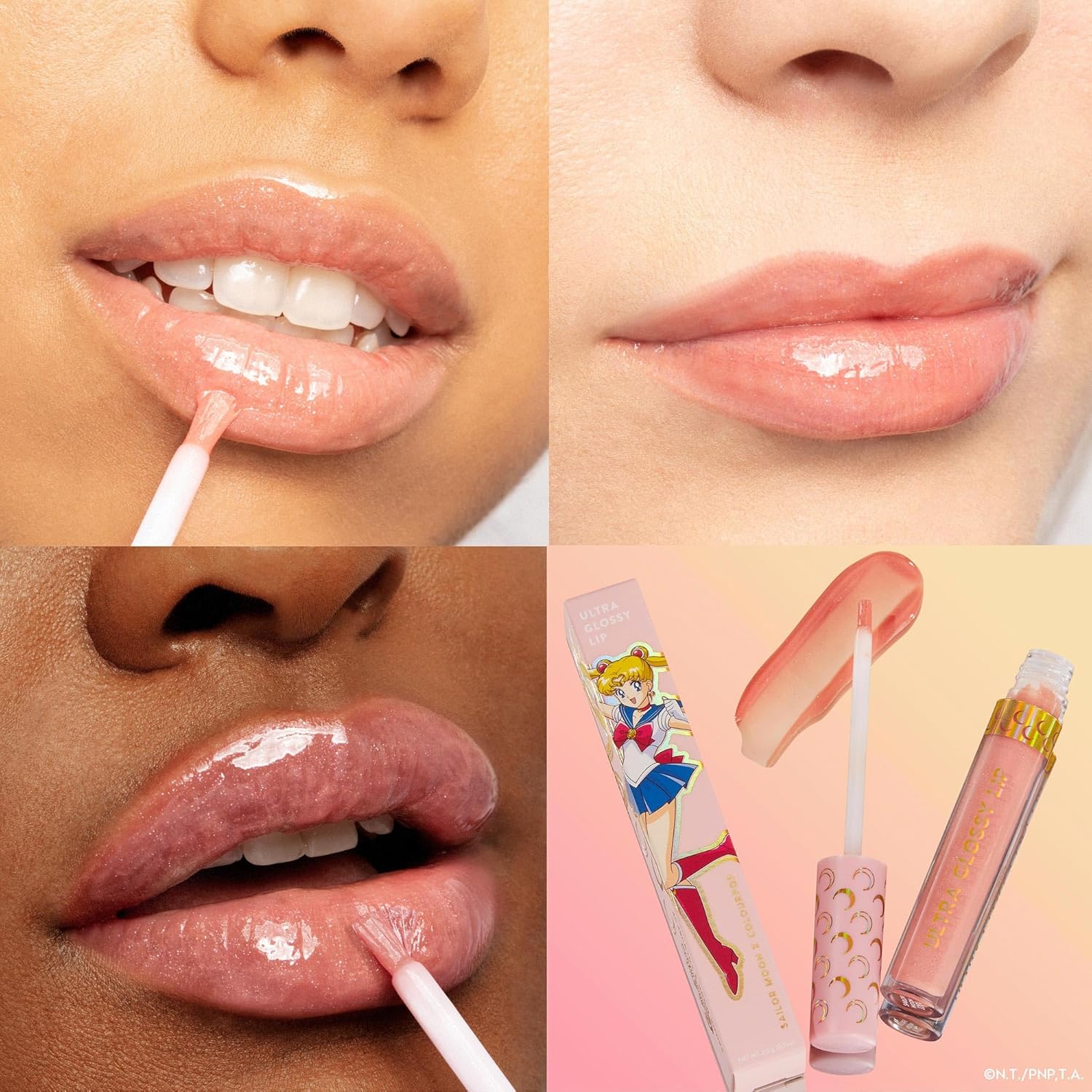 ColourPop x Sailor Moon Ultra Lip Set - High-Shine, Non-Sticky & Hydrating Pink Lip Gloss & Diffused Matte Lipstick Set with a Flexible Paddle Applicator - Moonlight (2 Count)