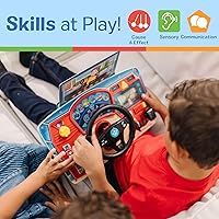 Vista 5 de Melissa & Doug Tablero de madera de la misión de rescate de la Patrulla Canina, juguete interactivo para volante de simulación, con luces y sonidos