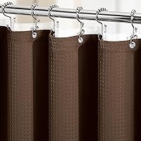 Vista 39 de Dynamene Cortina de Ducha Larga de Tela Blanca - Cortinas de Ducha de Tela de Nido de Abeja Texturizadas y Resistente para Baño, 256GSM Juego Grande