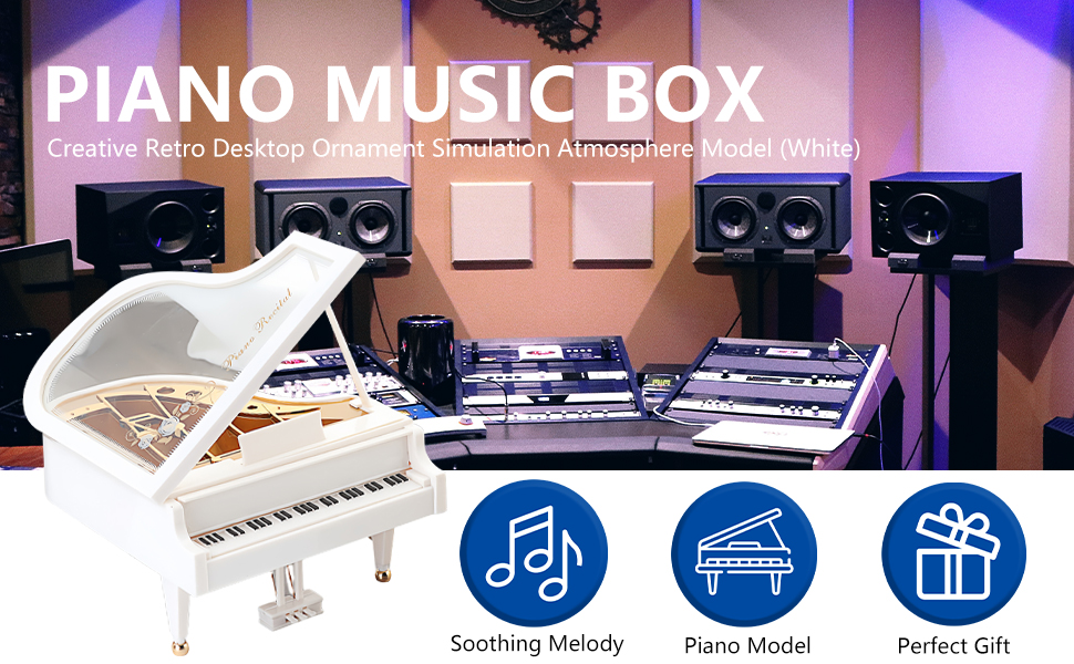 Amazon.com: Musiin Grand Piano Music Box Desktop Ornament — Open