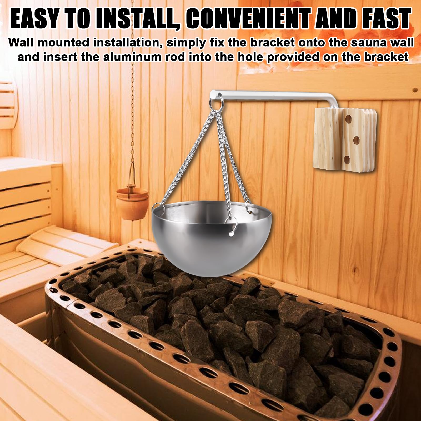Bol aromatique pour sauna en acier inoxydable 350 ml 12 cm