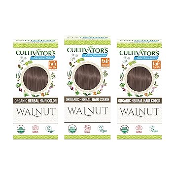 Cultivators Organic Herbal Hair Color Walnut-300gm - Pack of 3