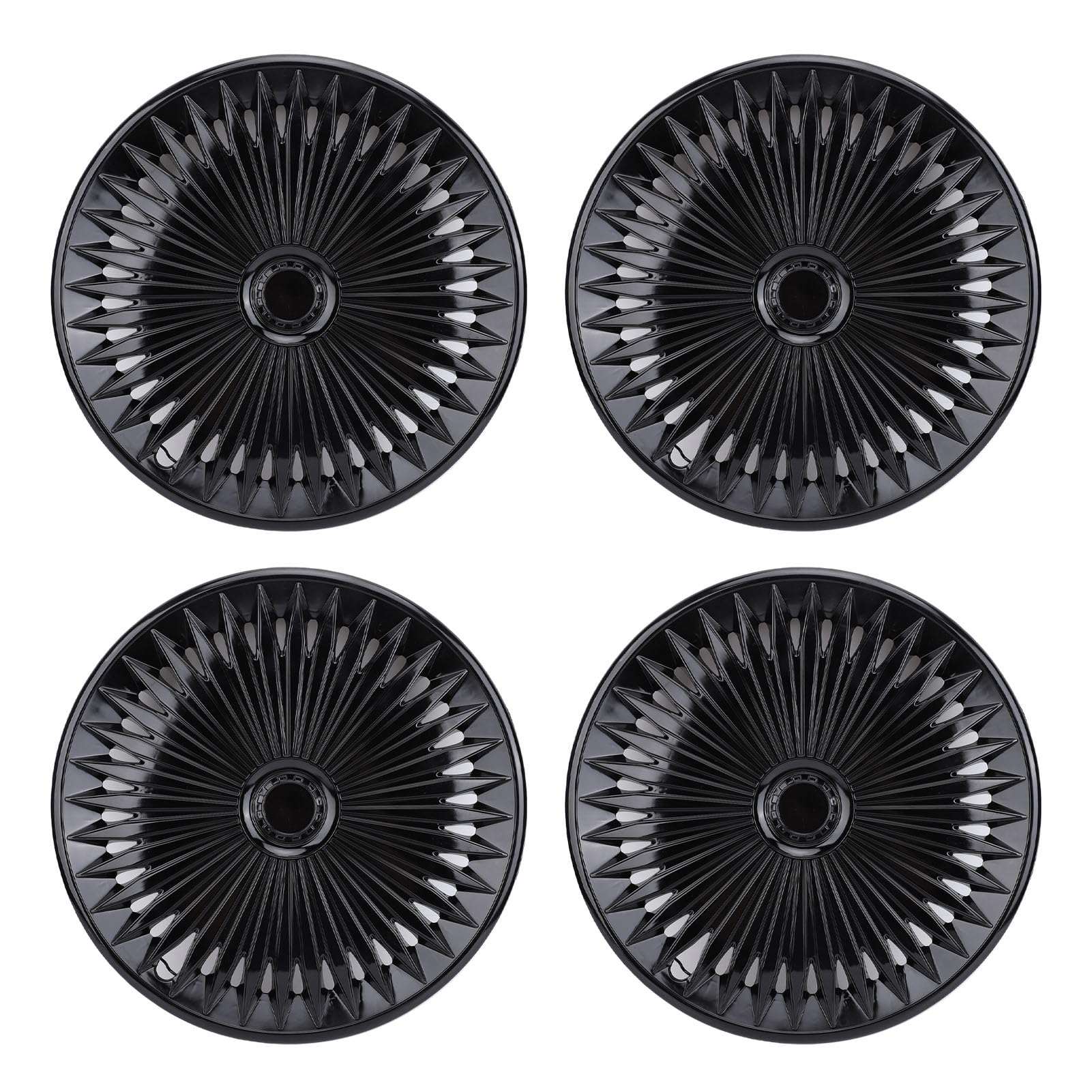 Ausla R17 Copricerchi, Set 4 Eleganti Copriruota in ABS Aggancio Rapido, Cerchi in Set 17 Pollici, Adattamento Universale per Auto, Camion, SUV (Black)