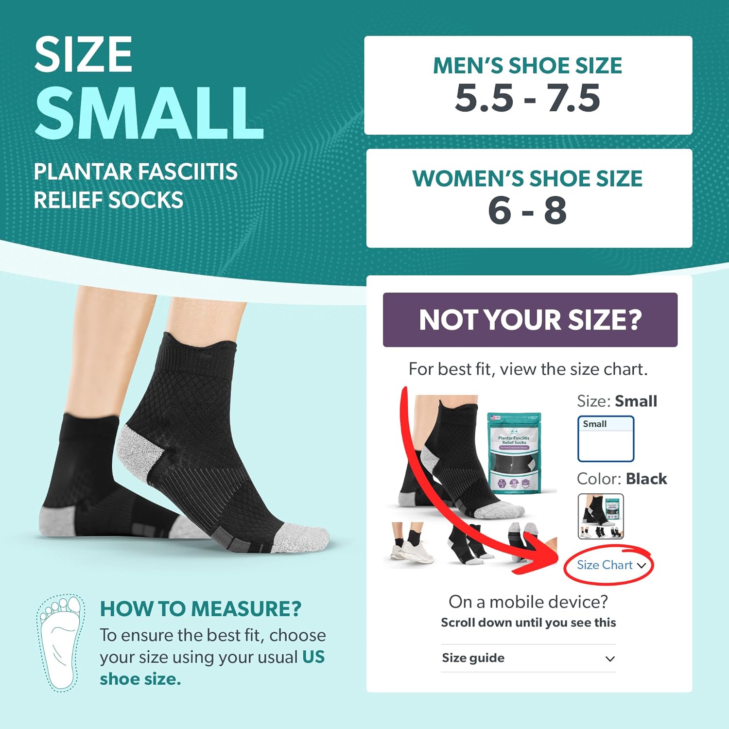 BraceAbility Plantar Fasciitis Relief Bundle - Pack Includes Compression Socks and Night Splint for Foot, Heel, Achilles Pain Support (Small)