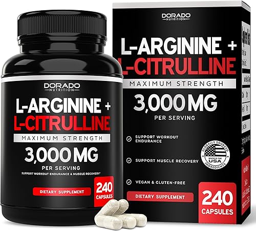 Miniatura 6 de L Arginine L Citrulina Suplemento en polvo (0.11 oz) Polvo de refuerzo de óxido nítrico - Suplementos de L-citrulina para hombres y mujeres -