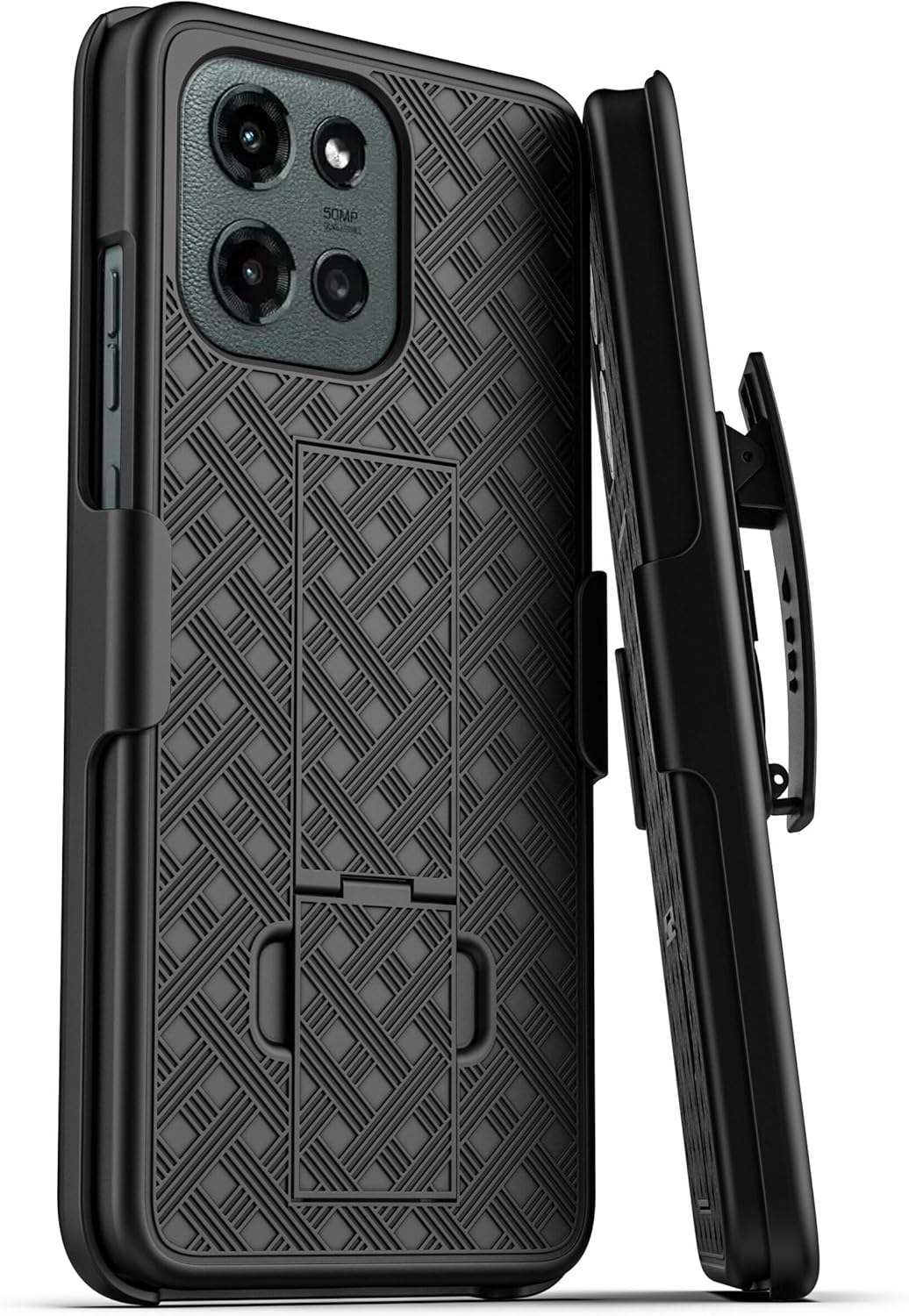 Encased DuraClip for Moto G 2025 Case with Belt Clip Holster and Kickstand (Black) - Image 6