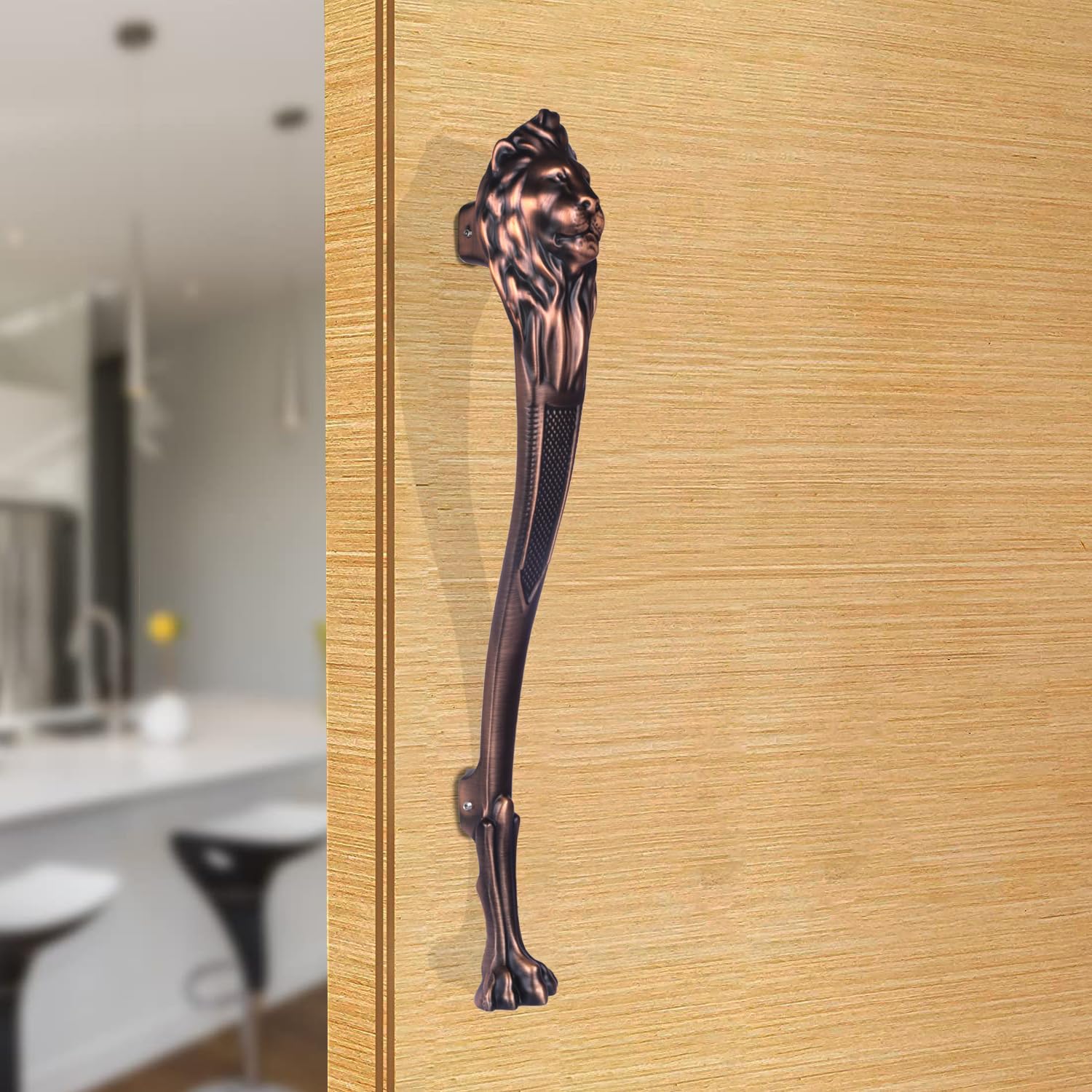 BonKaso 326 Aluminum Premium Lion Shape Push Pull Door Handle for Glass & Wooden Door - Antique Brass, Matt Finish (Set of 1, 12 Inch), Pull Handle (B0C45D29LL) Amazon Price History, Amazon Price Tracker