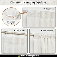 Vista 3 de MYSKY HOME Cortinas traslúcidas de 63 pulgadas de largo para dormitorio, paneles de cortina para ventana que filtran la luz, protegen la privacidad