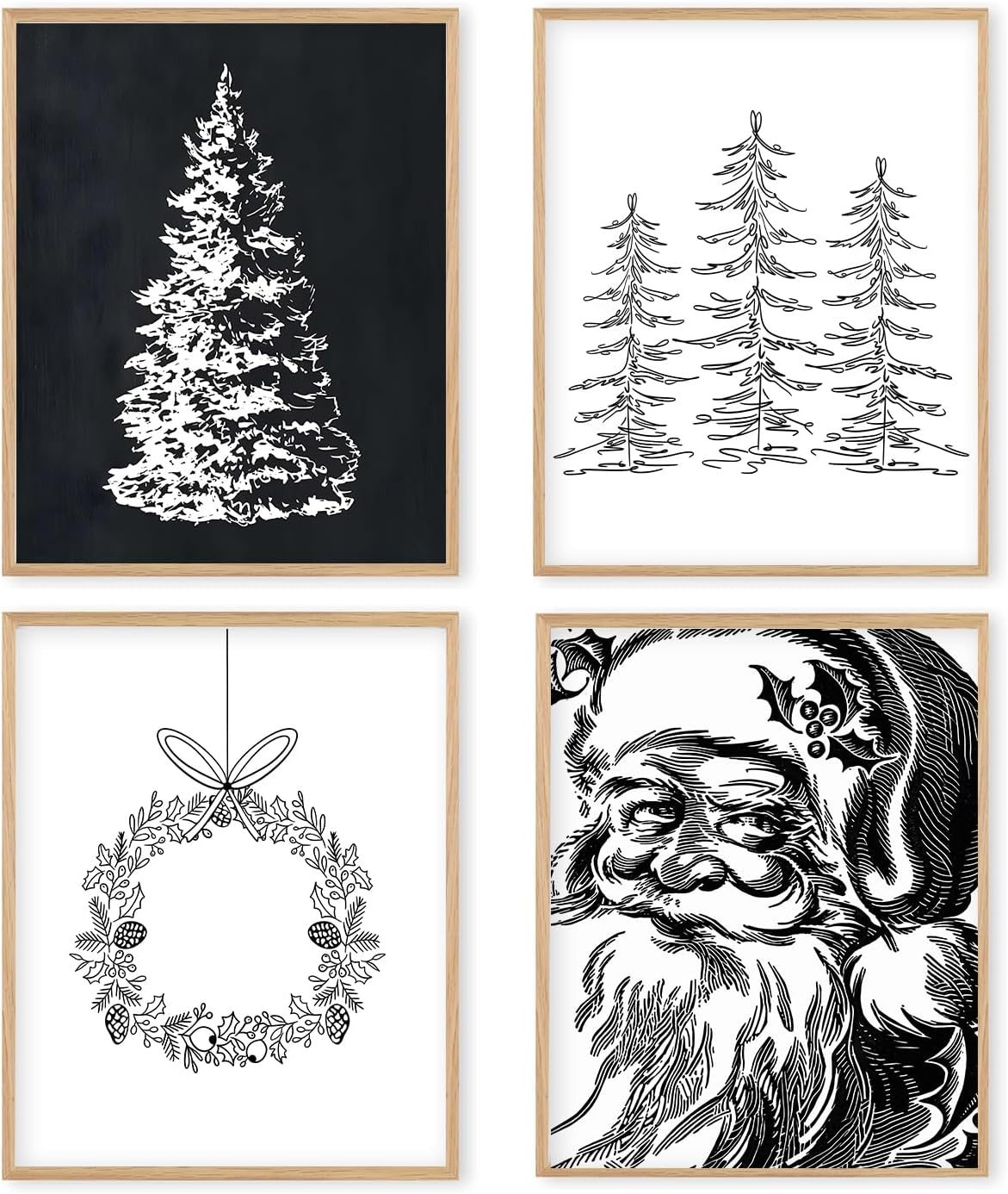 Boat Wades Black Christmas Unframed Wall Art Prints,Vintage