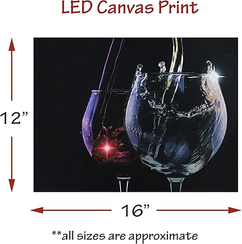 Miniatura 2 de Copas de lona de vino iluminadas con luces LED para decoración de pared del hogar