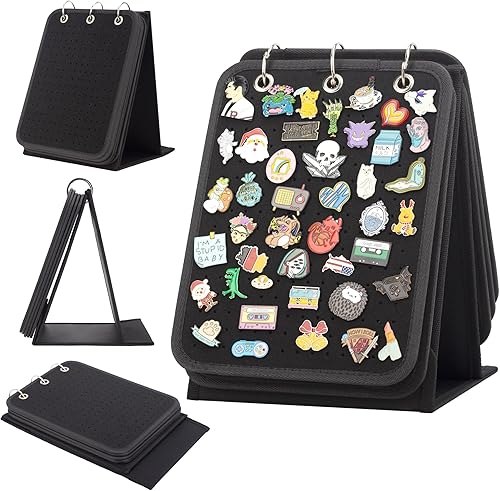 PACMAXI Soporte para exhibición de pines, organizador de alfileres, páginas de exhibición de pines esmaltados para almacenar más de 240 pines,