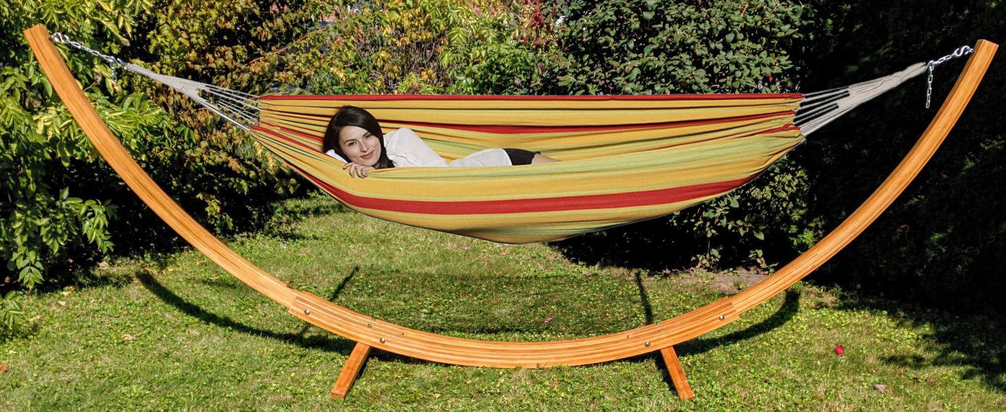 Ledmark Ind. Trekmate Breathable Cotton Fabric Canvas Two Person Double Brazilian Hammock,for Camping, Outdoors Gear, Backpack, Hiking, Hunting,Backyard