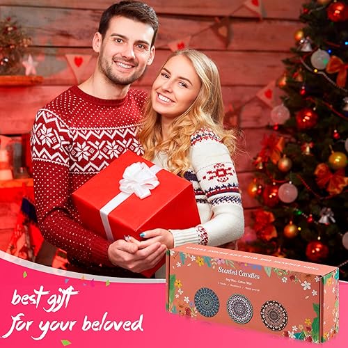 Miniatura 7 de Paquete de 3 velas perfumadas, velas de aromaterapia de 2.5 onzas con aromas florales, juego de velas de soja con tiempo de combustión de 72 horas,