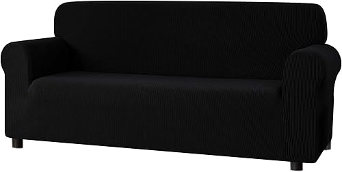 Miniatura 7 de Ouka Funda elástica superior para sofá de 1 pieza, protector suave de muebles con parte inferior elástica (vino, S)