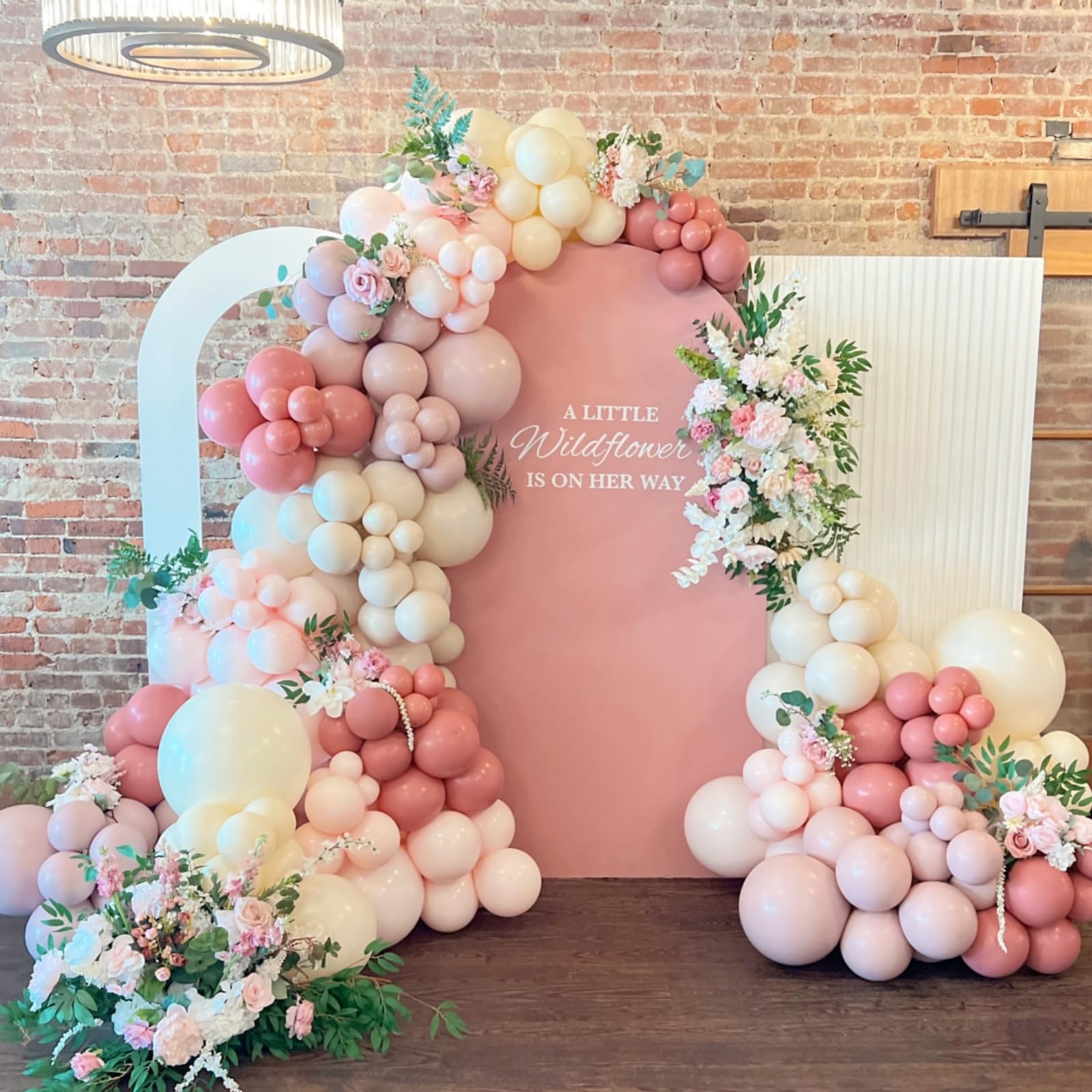 Dusty Pink Balloon Garland Double Stuffed Dusty Rose Pink mauve Pink Sand White Balloon Boho Blush Nude Balloon Arch Kit – Perfect for Baby Showers, Birthday, Bridal Party, and Wedding Decorations
