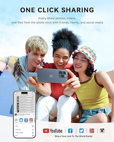 Miniatura 6 de Apple MFi - Unidad flash de 128 GB con certificación MFi para iPhone, memoria USB para fotos y videos, unidad de salto de alta velocidad compatible