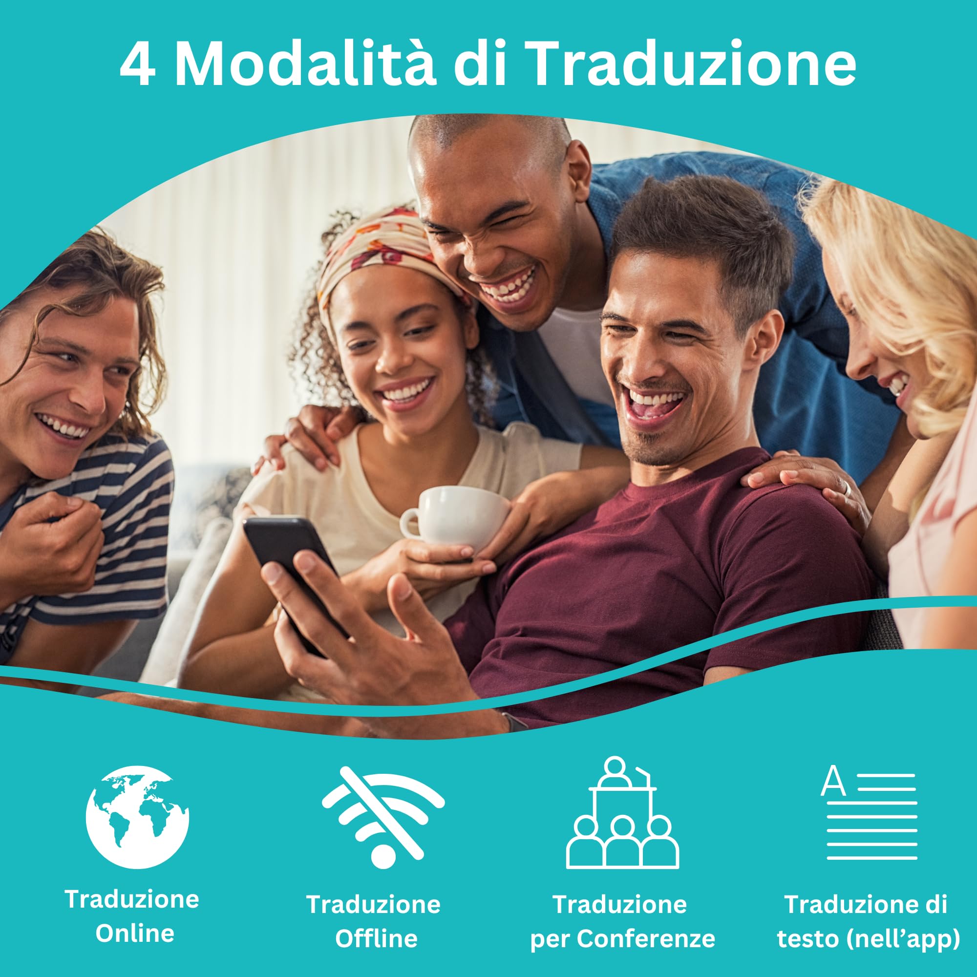 Enence Traduttore Istantaneo Vocale, MUAMA Traduttore Vocale Istantaneo Multilingue. Simultanea AI Translator Portatile a Due Vie per 60+ Lingue ad Alta Precisione Vocale. Offline 19 Lingue, con App