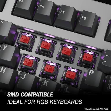 Gateron KS-15 Optical Switches for MX Mechanical Gaming Keyboard | 45g Force | Linear | Clear Top RGB Switches for Backlit Keyboard | (65 PCS, Red)