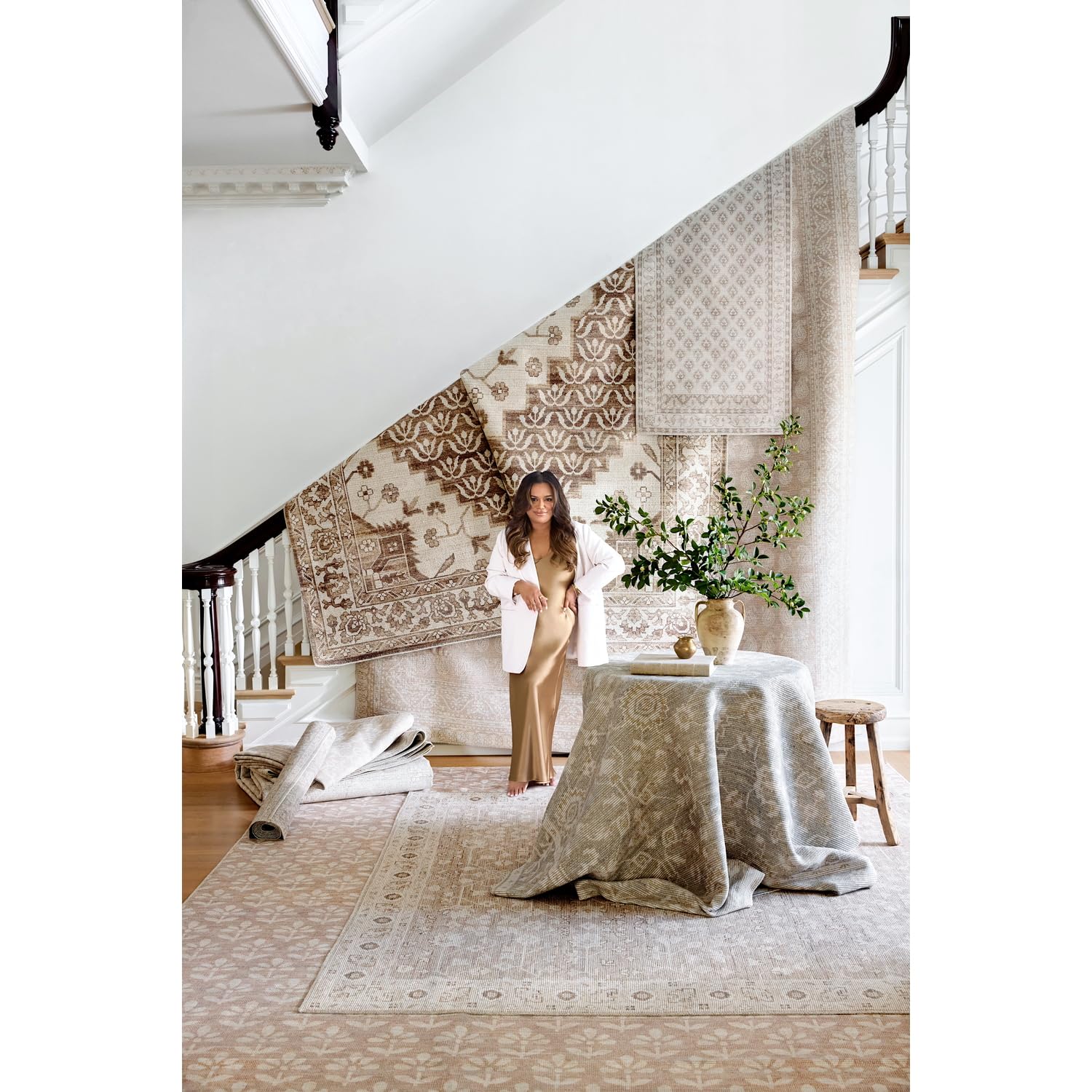 Livabliss x Nabela Noor Home Asha Traditional Oriental Area Rug, 7'10" x 10',Oatmeal