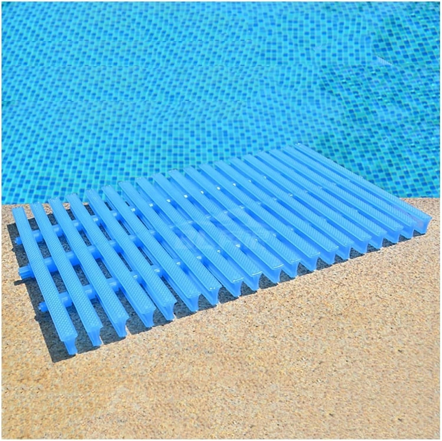 Swimming Pool Grating, Drainage Grate Plastic Drain Grate for Swimming Pool, Anti-Slip Deck Grate Drainage Cover Overflow Grate for Your Sewer Maintenance(Blue,30cm)