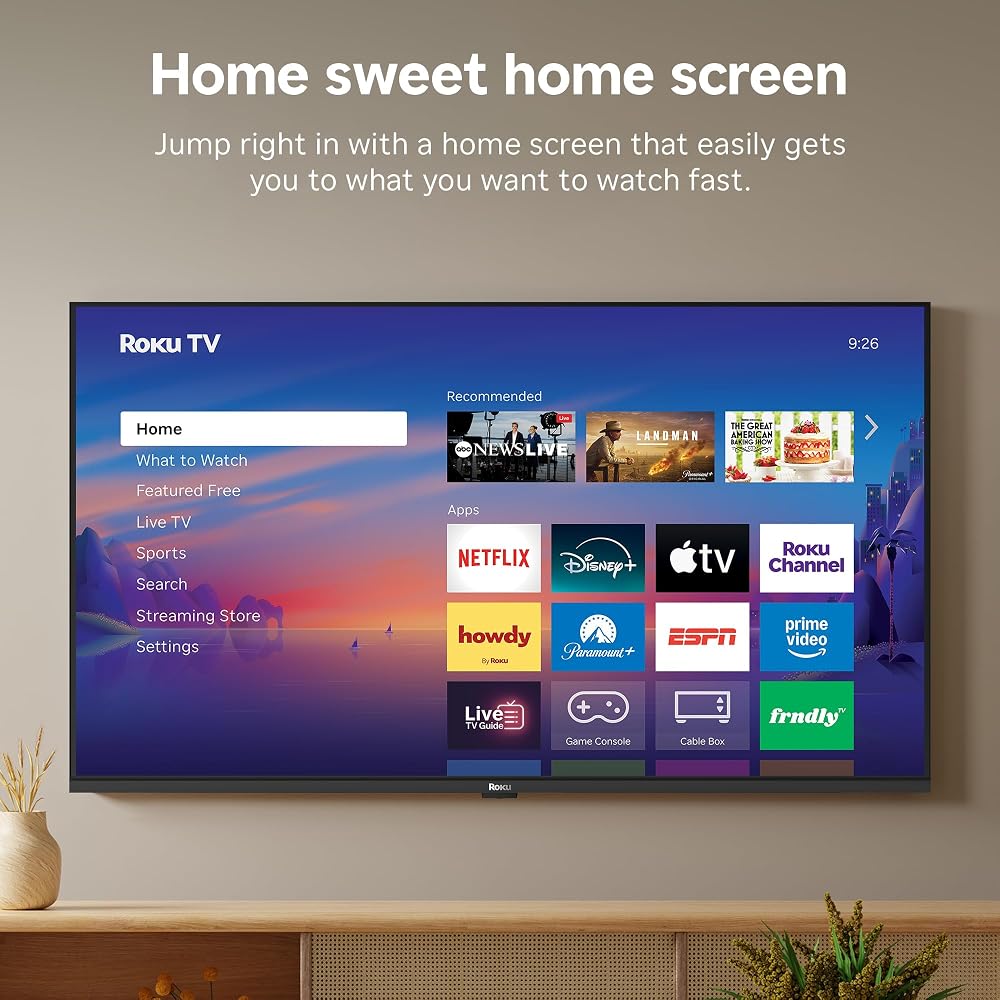 Roku Smart TV 2026 – 40-Inch Select Series, 1080p Full HD TV – Roku TV with Voice Remote – Flat Screen LED Television with Wi-Fi for Streaming Live Local News Sports & Movies, Bluetooth Headphone Mode