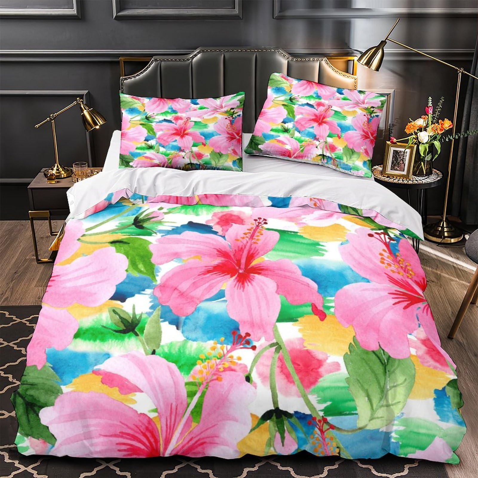 Housse de couette motif aquarelle pour chambre ado et adulte
