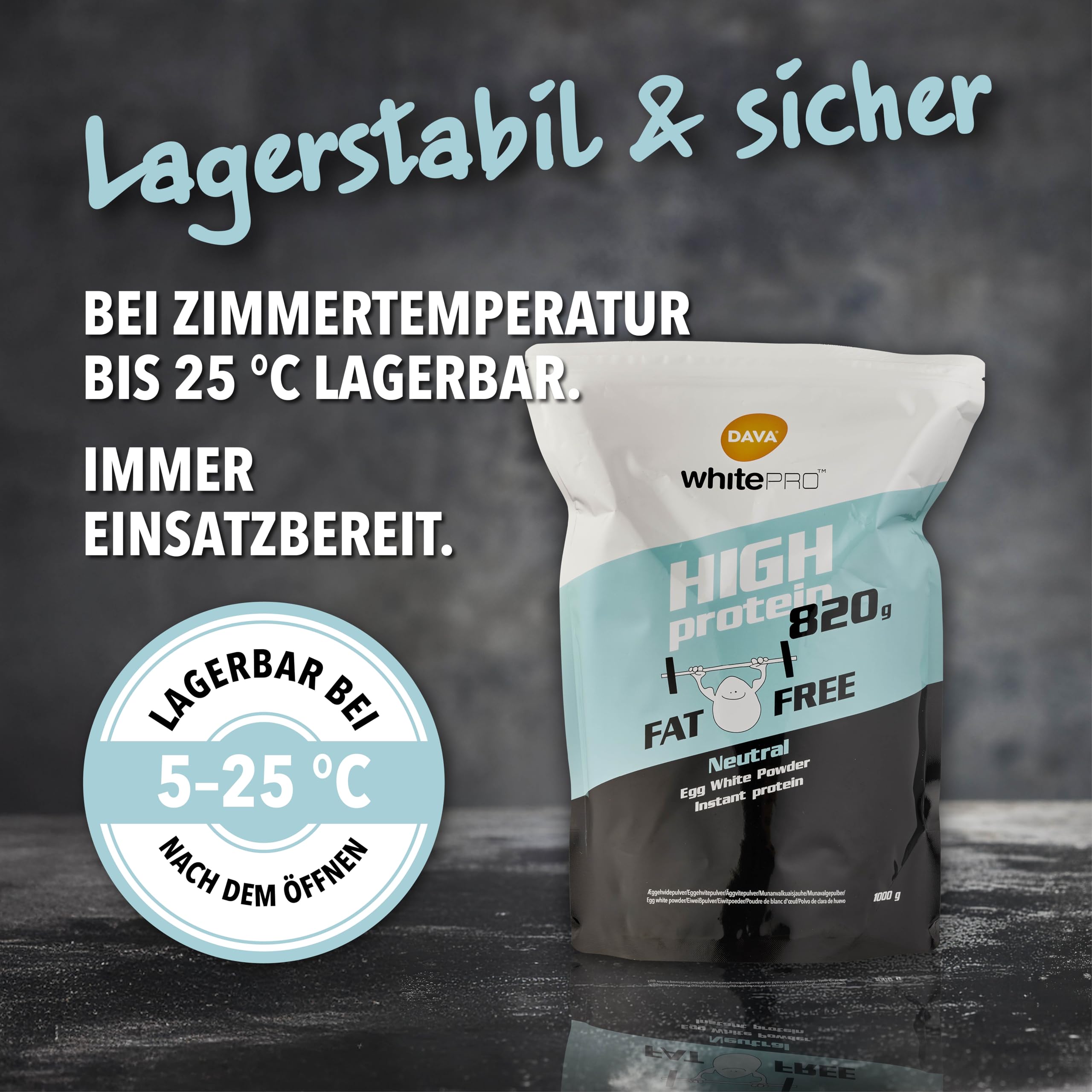 DAVA whitePRO™ Instant Eiklar Pulver 1 kg | 82g Protein pro 100g | Sofort Löslich, Fettfrei, Geschmacksneutral, Ideal für Shakes & Smoothies, Laktosefrei