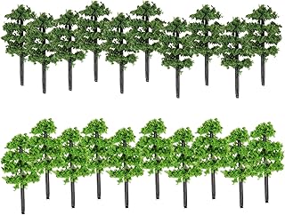 ueslwser Model Train Railroad Scenery Trees Model Miniature Plastic Trees Model Trees Railroad Scenery Diorama Tree for DIY Crafts Building Model Projects Landscape（Dark Green Light Green）
