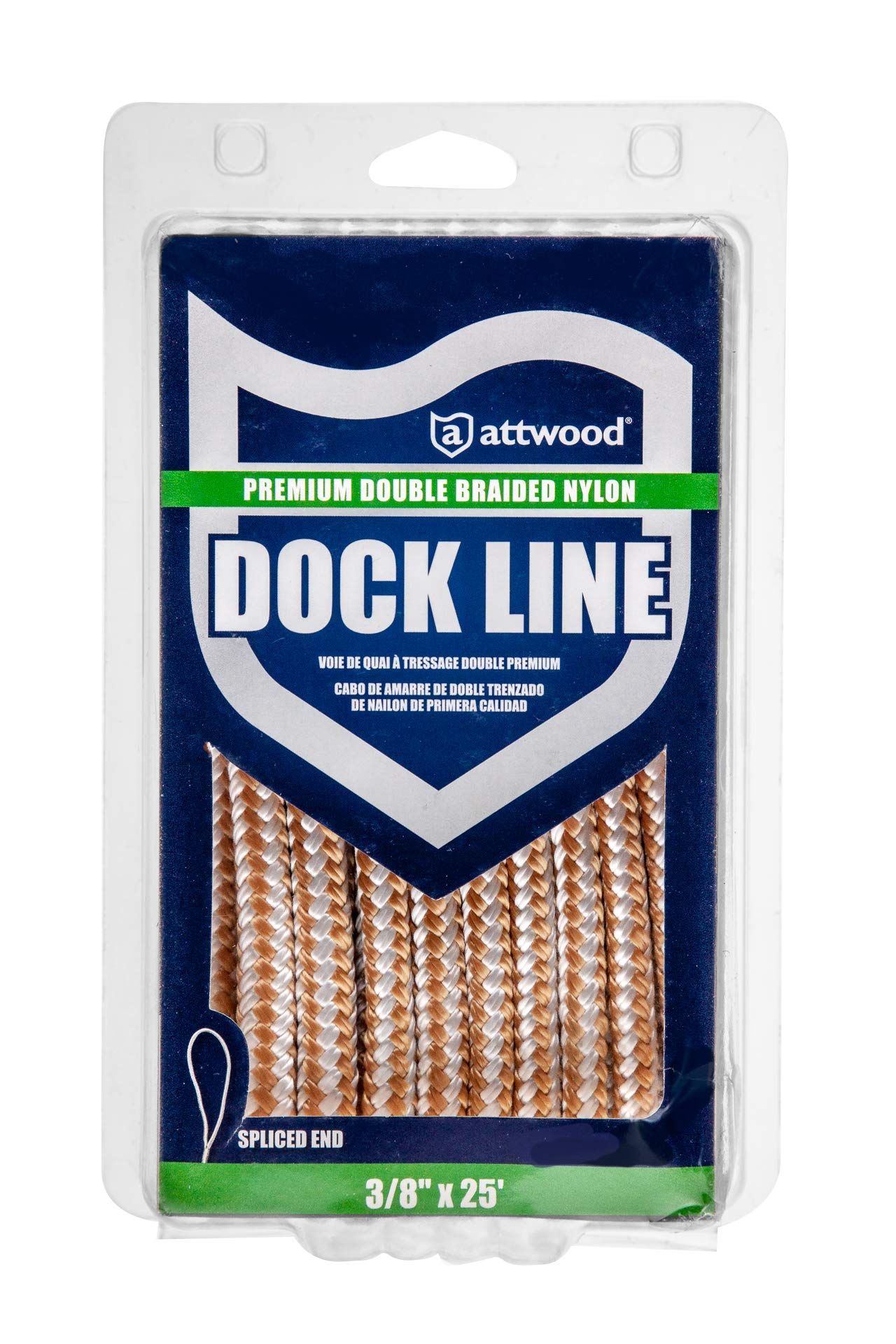 Attwood - Amarre de nailon trenzado doble prémium 117604-7
