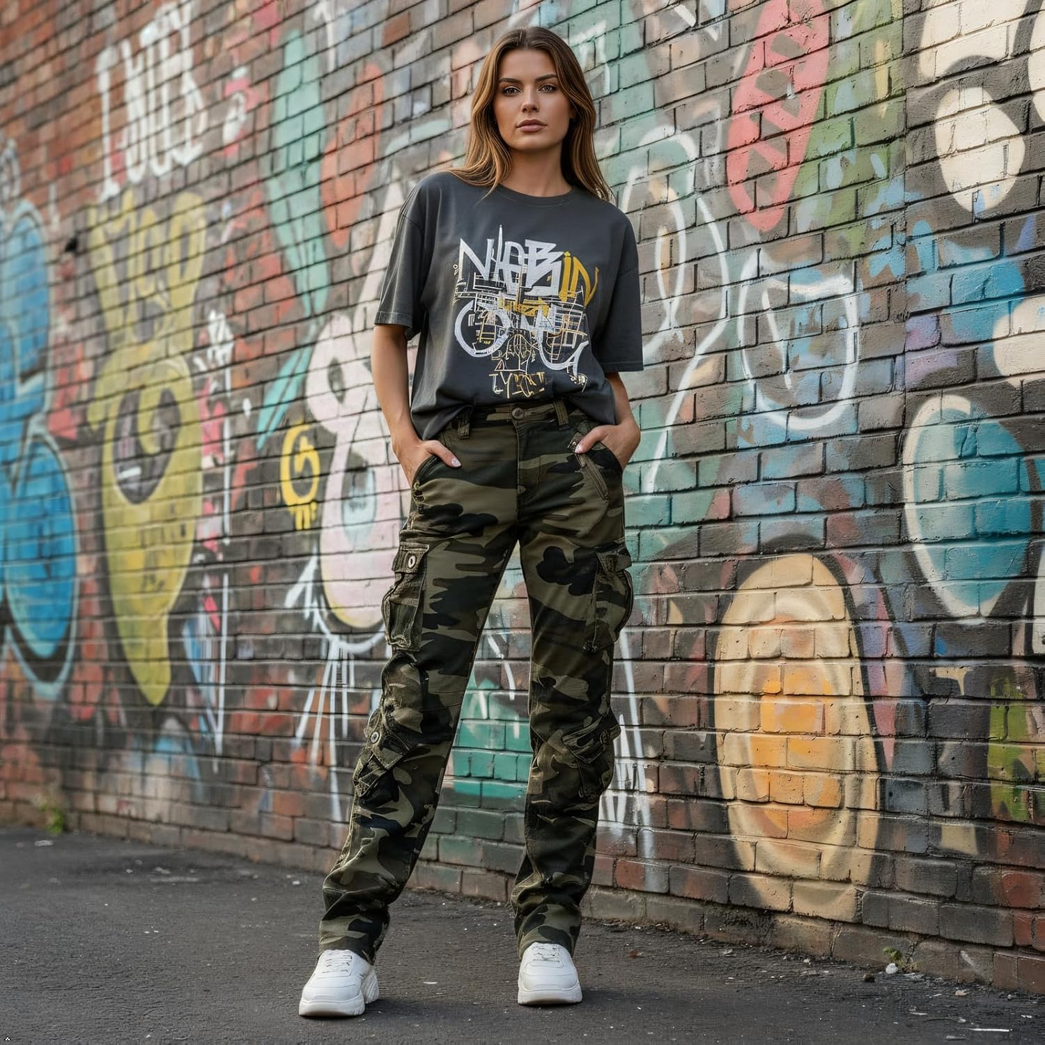 Mesinsefra Women's Cotton Casual Cargo Pants Military Army Tactical Combat Work Trousers with 8 Pockets - Image 4