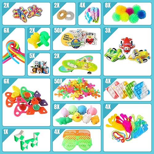 Miniatura 3 de 200 piezas de recuerdos de fiesta para niños, juego de juguetes para ansiedad, rellenos de calcetines, juguetes de caja del tesoro para el aula,